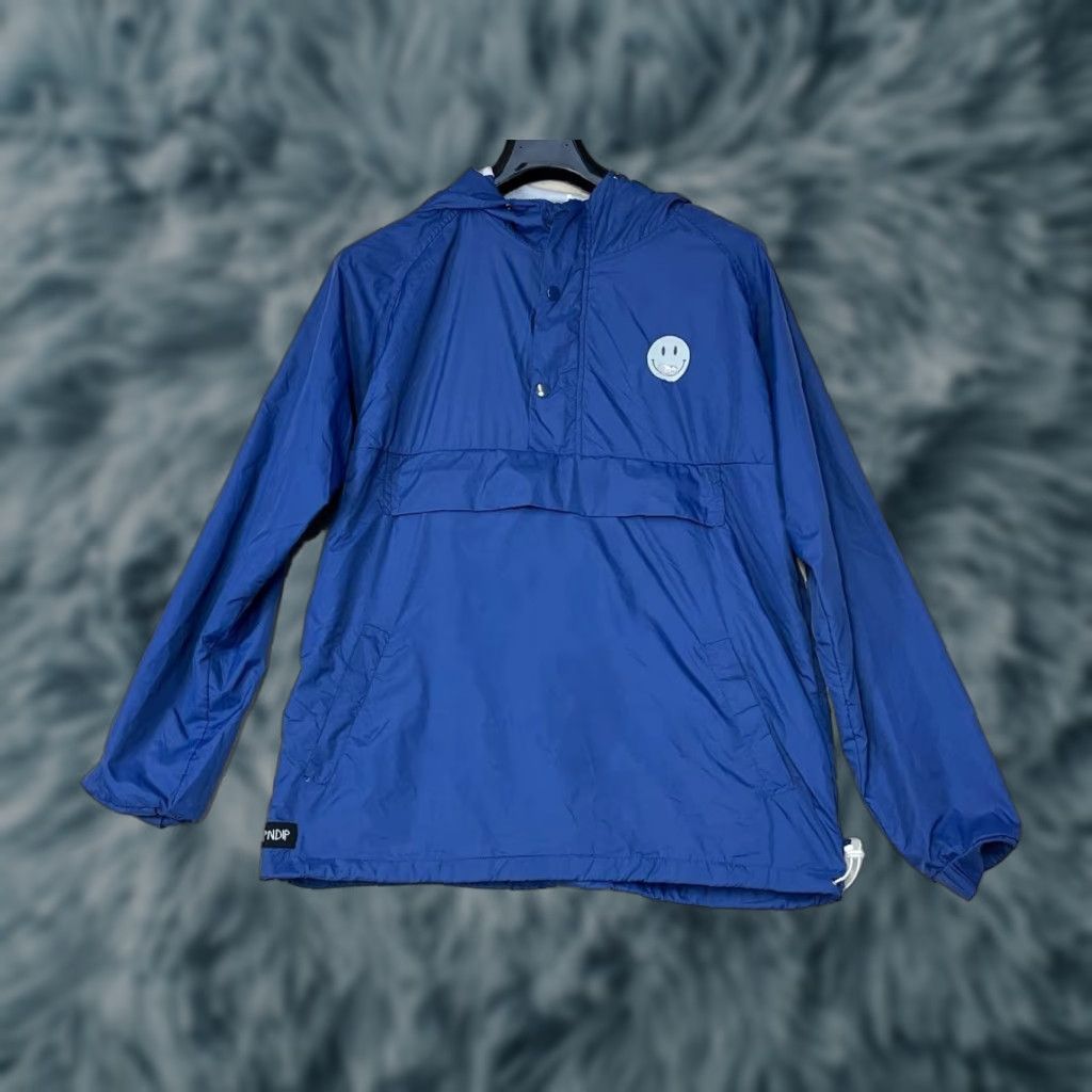 RIPNDIP RIPNDIP Mens Windbreaker Hooded Pullover Jacket Smiley Face Cat Size L See Pics Size US L / EU 52-54 / 3 - 1 Thumbnail