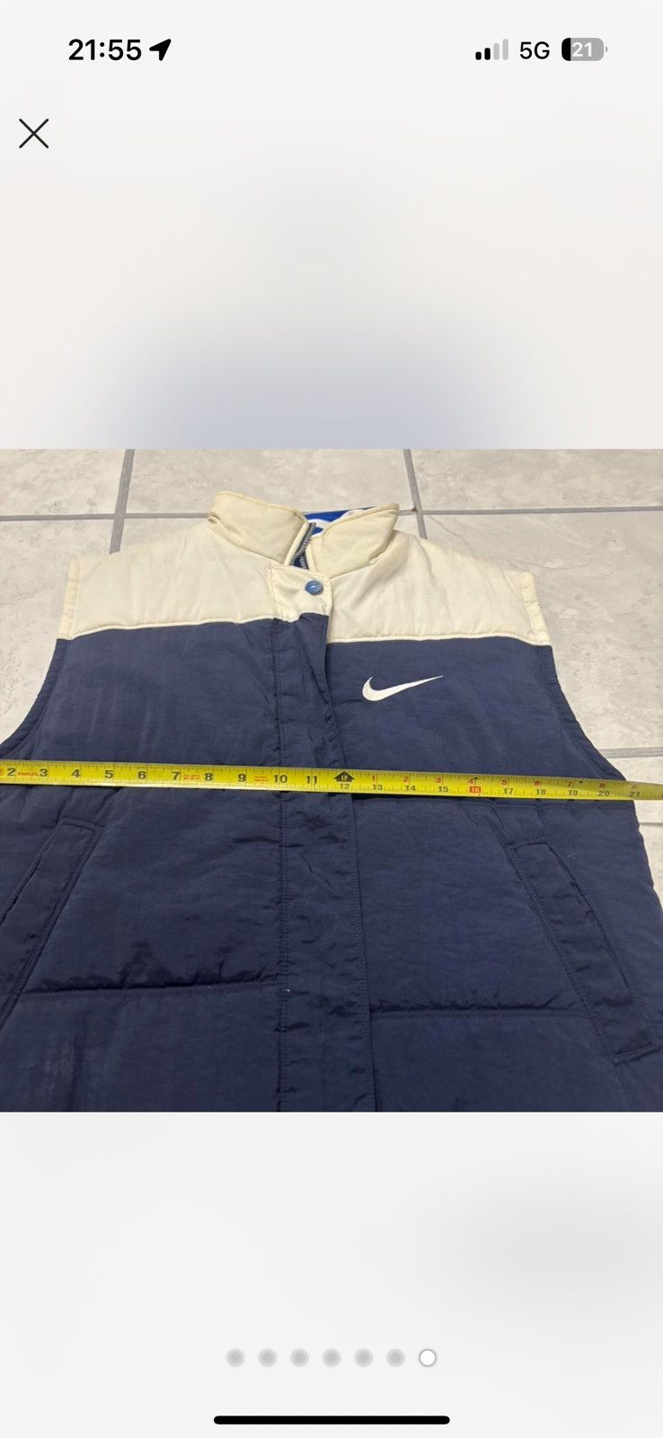 Nike Mens y2k blue and white full zip nike puffer vest mens M Size US M / EU 48-50 / 2 - 6 Thumbnail