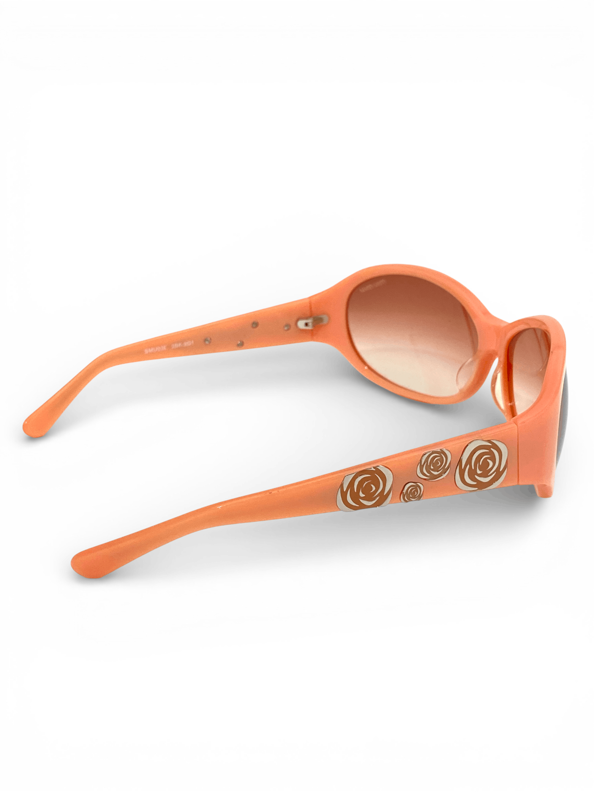 Miu Miu Miu Miu Flower Floral Logo Peach Retro Oval Sunglasses Y2K Size ONE SIZE - 11 Thumbnail