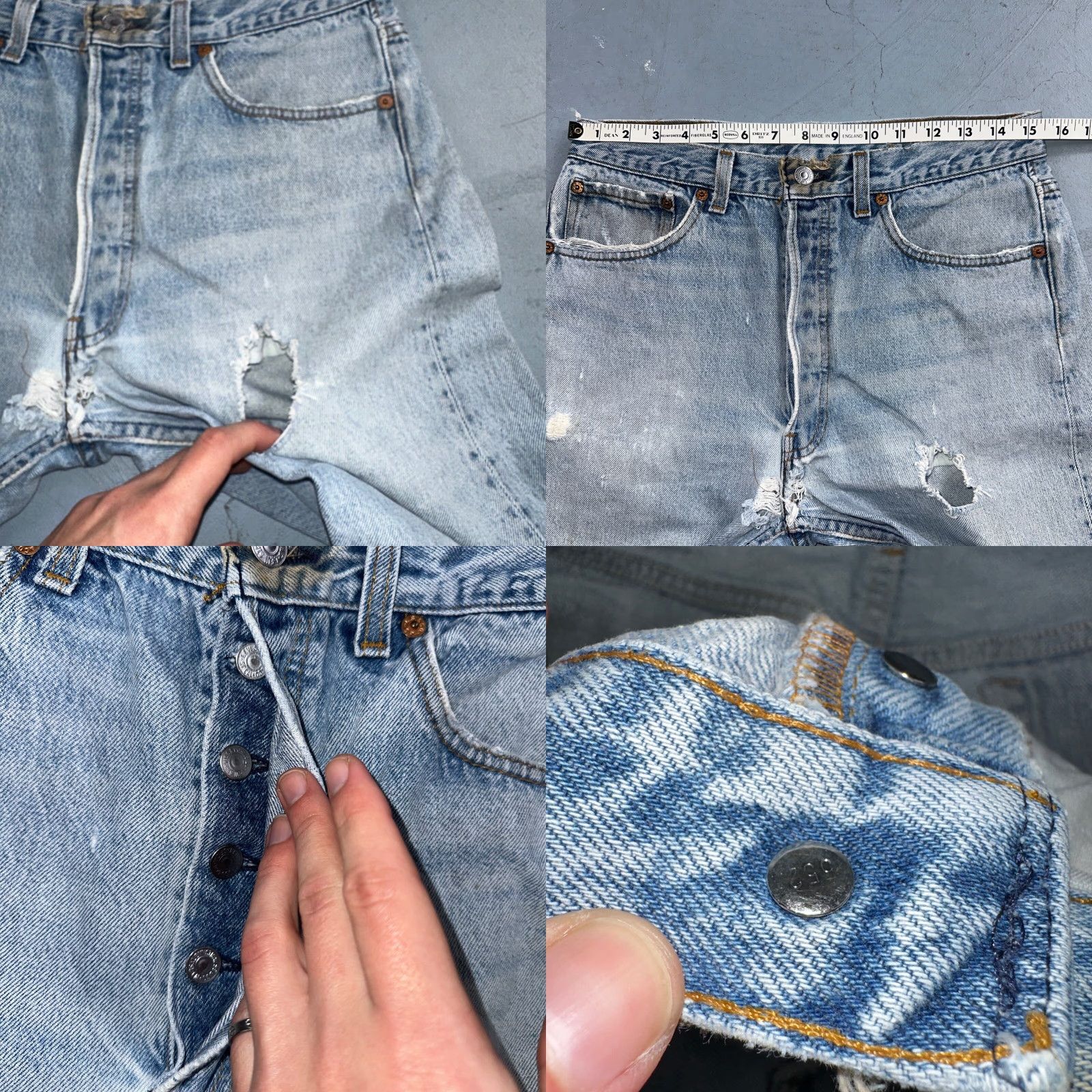Levi's VINTAGE Levi's 501 Jeans Straight 34x36 Blue Light Wash USA 90s Mens Size US 34 / EU 50 - 8 Thumbnail