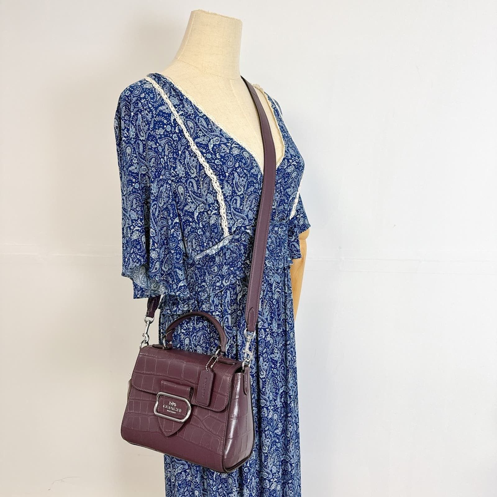 image of Coach Cn747 Morgan Top Handle Satchel In Amethyst in Black, Women's