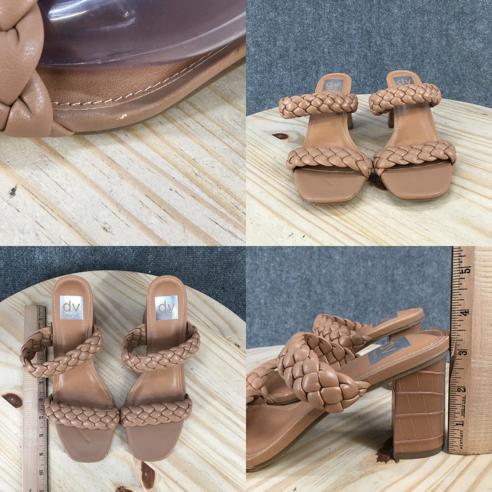 Dolce Vita Dolce Vita Sandals Womens 9 Braided Strap Slip On 2-Strap Slide Brown Casual Size US 9 / IT 39 - 8 Thumbnail