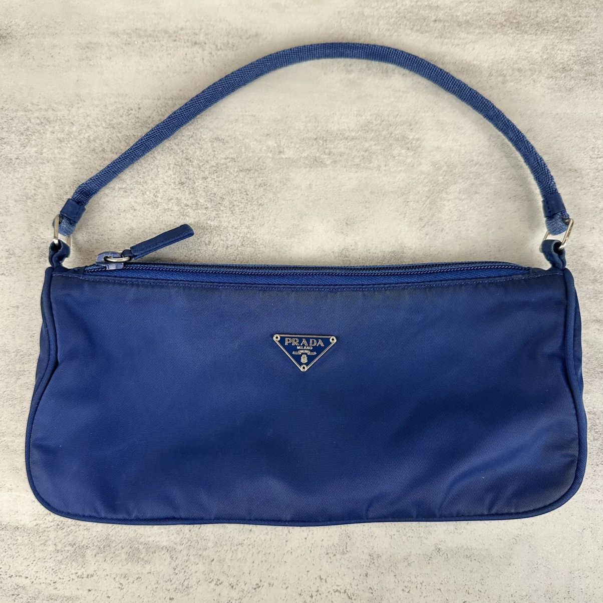 Prada Blue Prada Nylon Pochette Size ONE SIZE - 1 Thumbnail