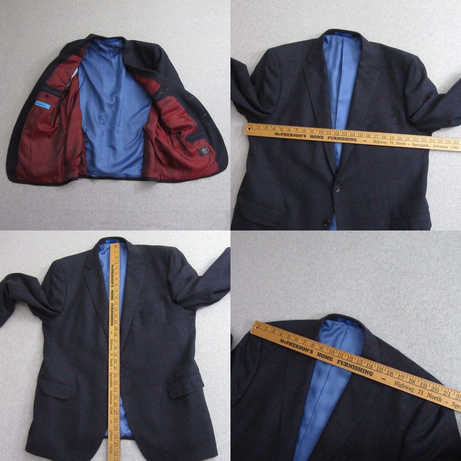 Vintage VINTAGE BluJacket Jacket Mens Coat 48R Wool Blue Windowpane 100% Timeless Modern Classic Mens Size US M / EU 48-50 / 2 - 8 Thumbnail