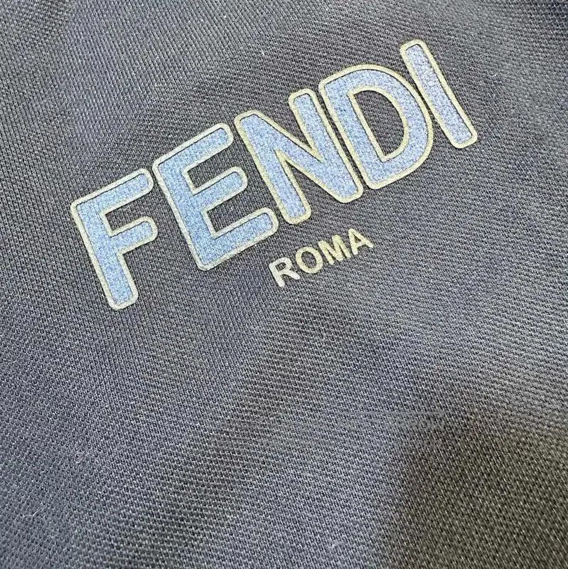 Fendi Fendi Black Cotton Long Sleeve Polo Shirt . Size US L / EU 52-54 / 3 - 4 Thumbnail