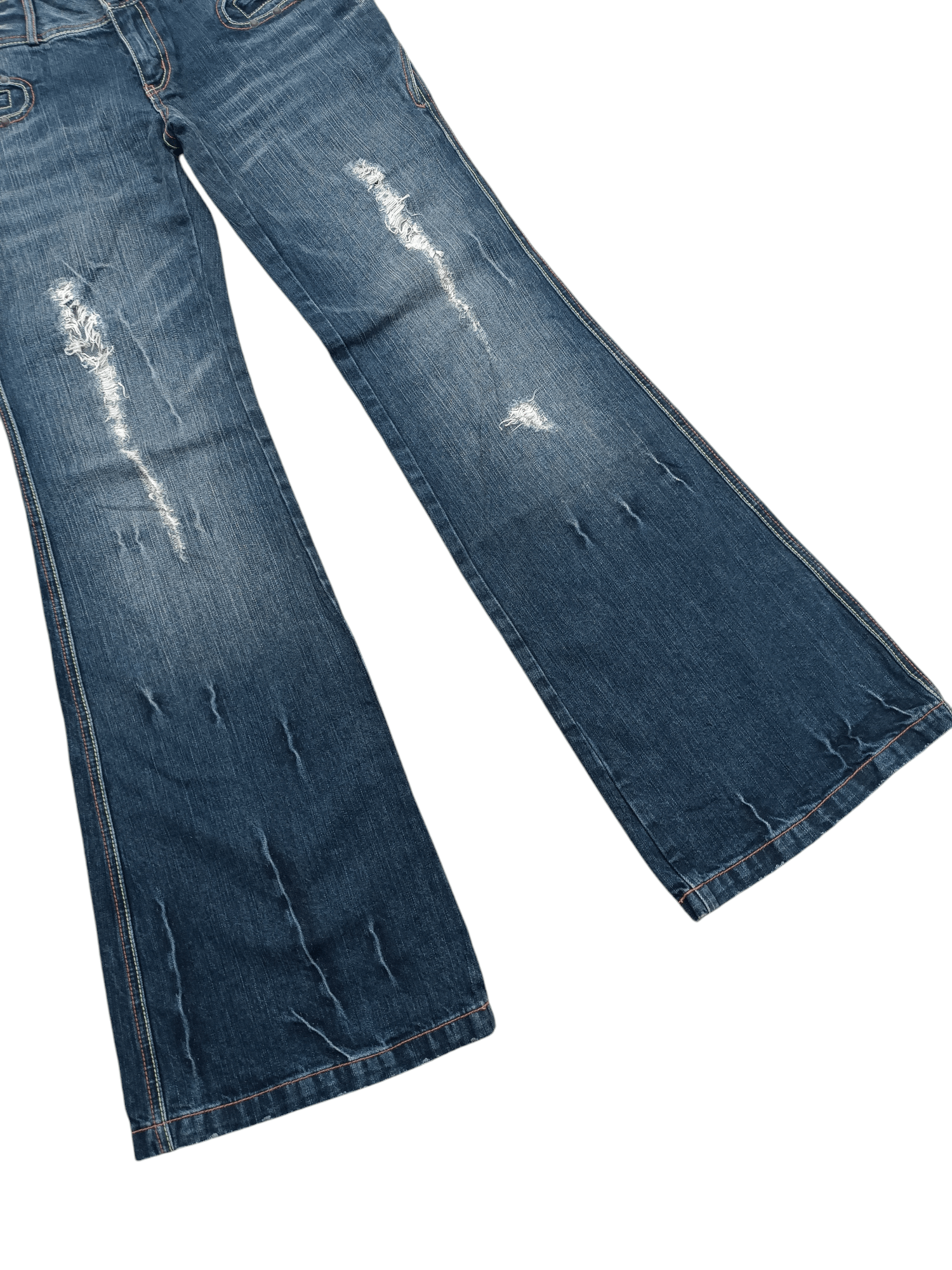 If Six Was Nine Rare Japanese Brand Ryu Ryu Super Flared Distressed Jeans Size US 32 / EU 48 - 2 Thumbnail