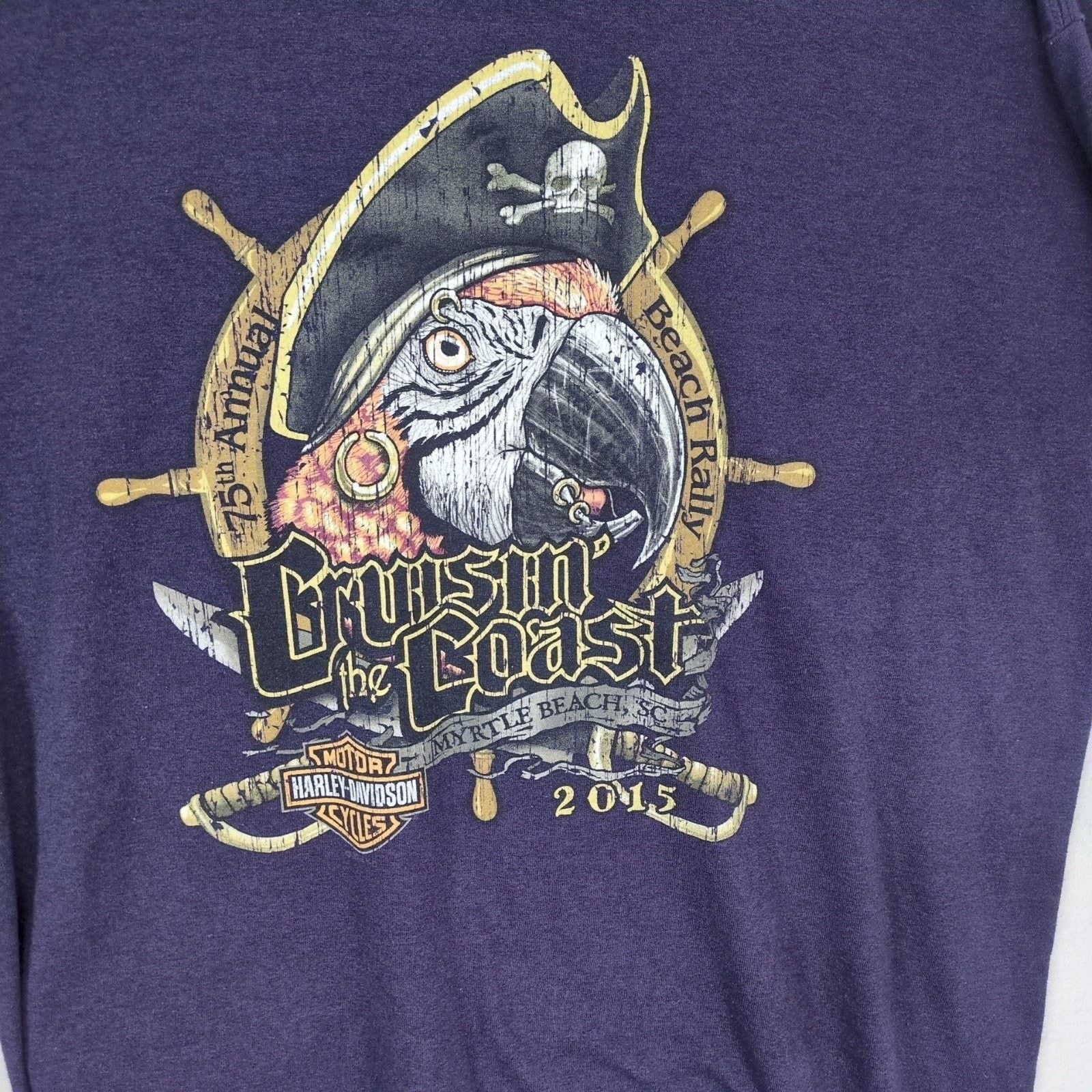 Harley Davidson Harley-Davidson 2015 Cruisin' the Coast Myrtle Beach T-Shirt Size US XL / EU 56 / 4 - 4 Thumbnail