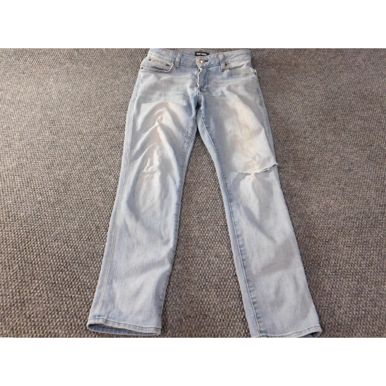 Express Express Jeans Slim Straight Mens 29x28 Blue Regular Stretch Denim City 90s? (no) Size US 29 - 2 Thumbnail
