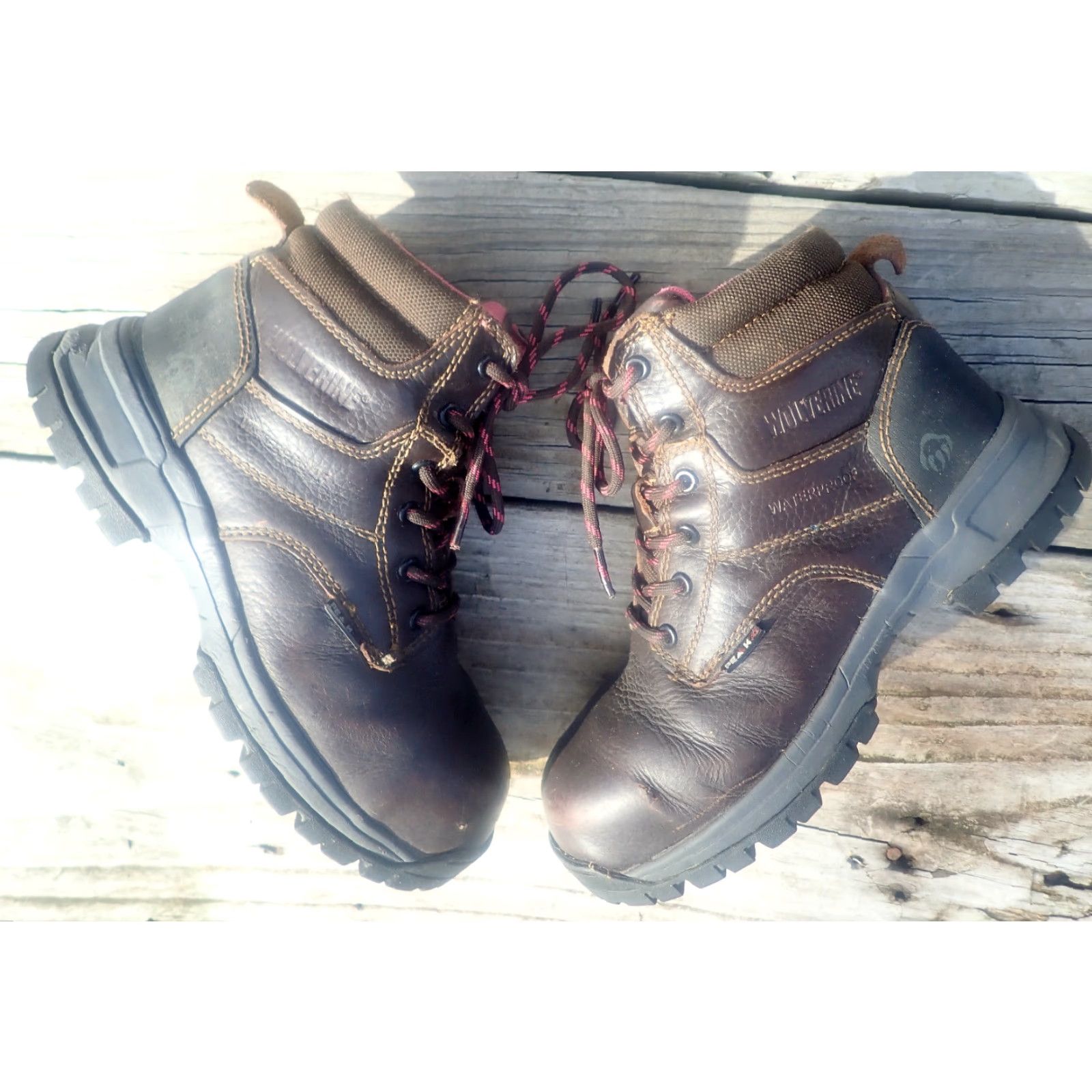 Vintage Wolverine Women's Work Boots Brown Leather Waterproof Composite Toe Size 6M Size US 7 / IT 37 - 5 Thumbnail