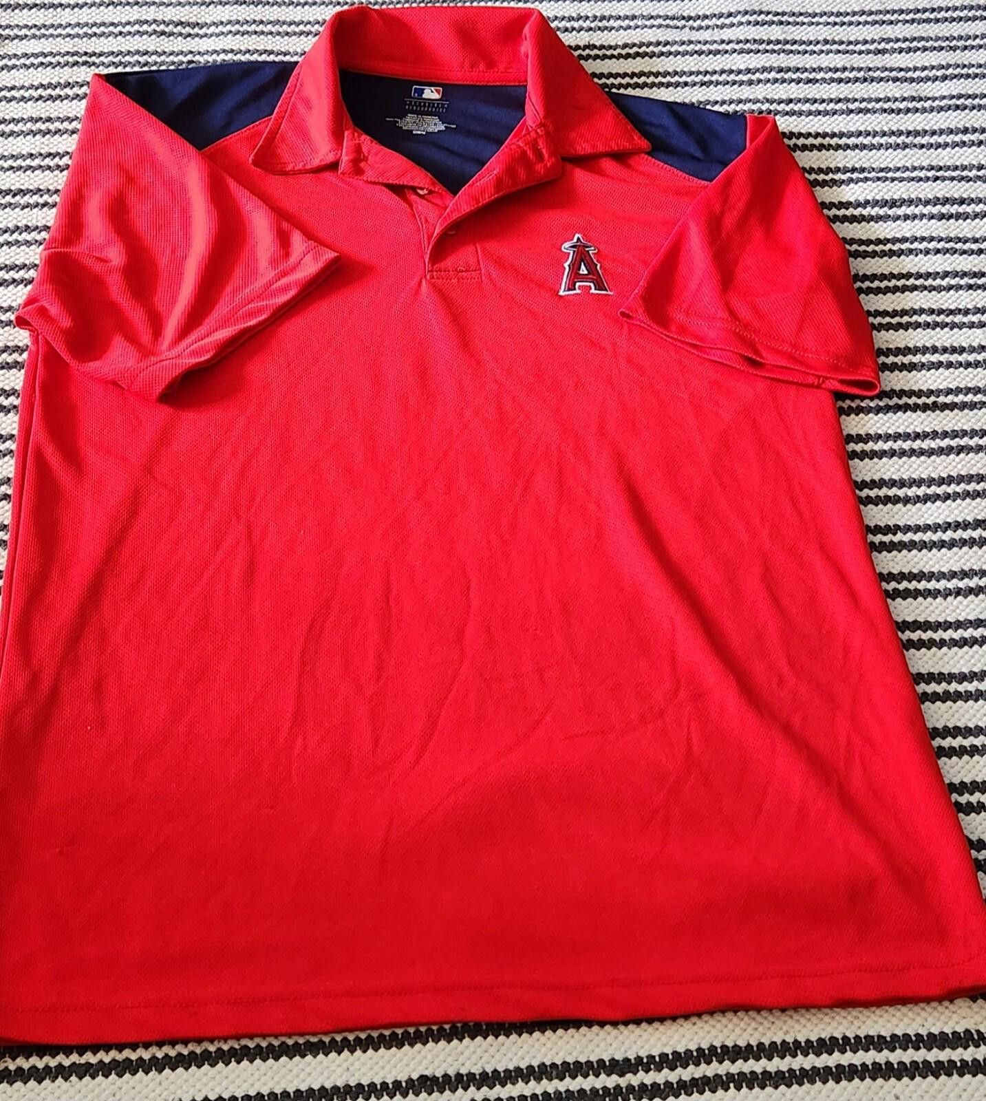 Majestic Majestic Los Angeles Angles Red Polo Shirt Men's M Licensed Size ONE SIZE - 1 Thumbnail