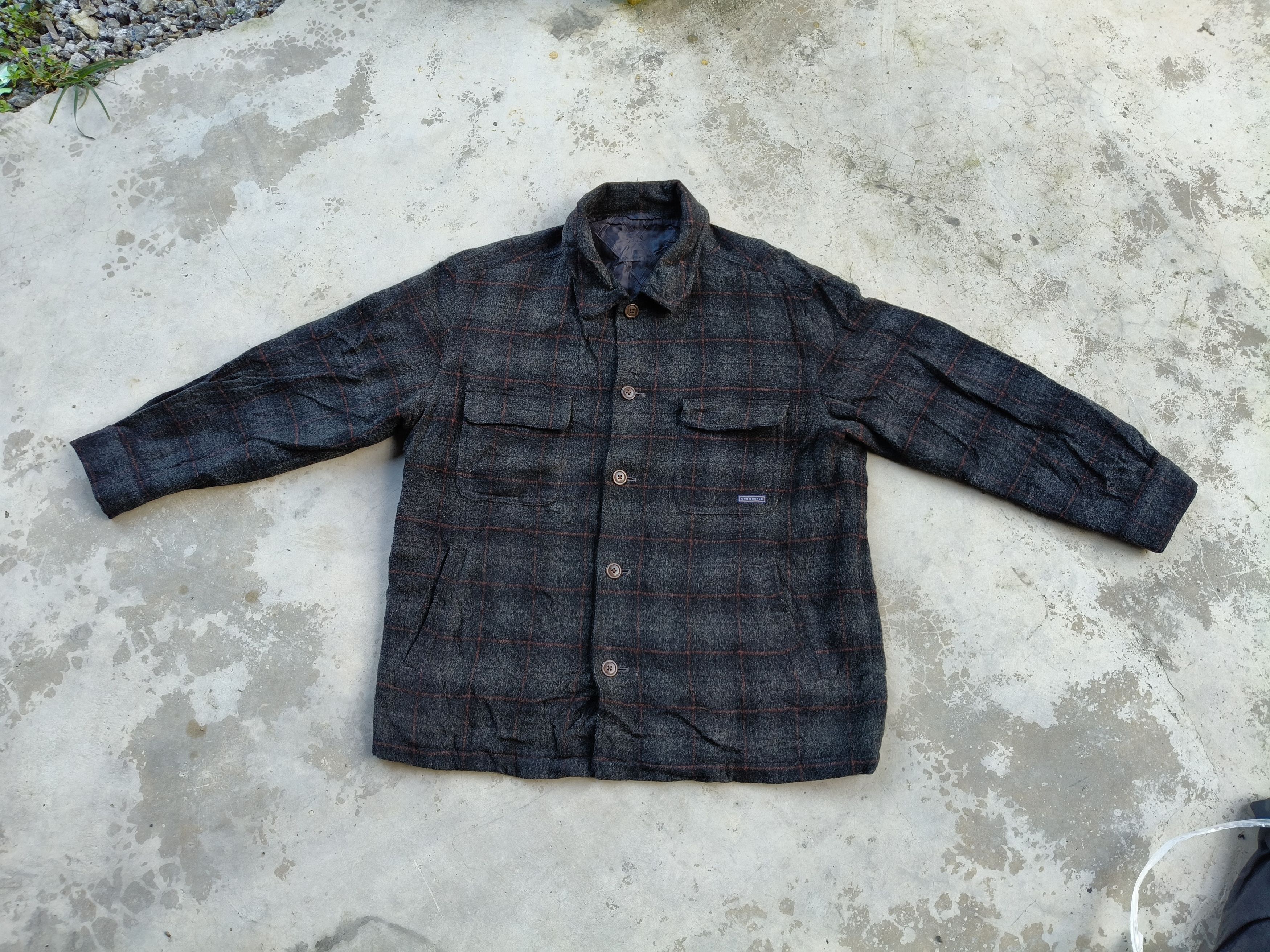 Japanese Brand Vintage Crocodile Wool Button Jacket Size US M / EU 48-50 / 2 - 3 Thumbnail