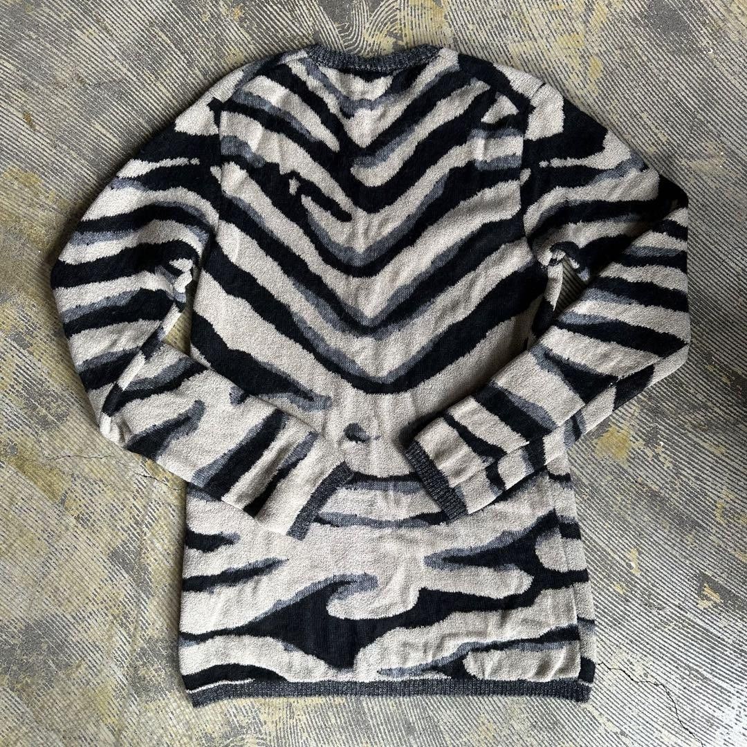 yohji yamamoto pour homme zebra print thick knit