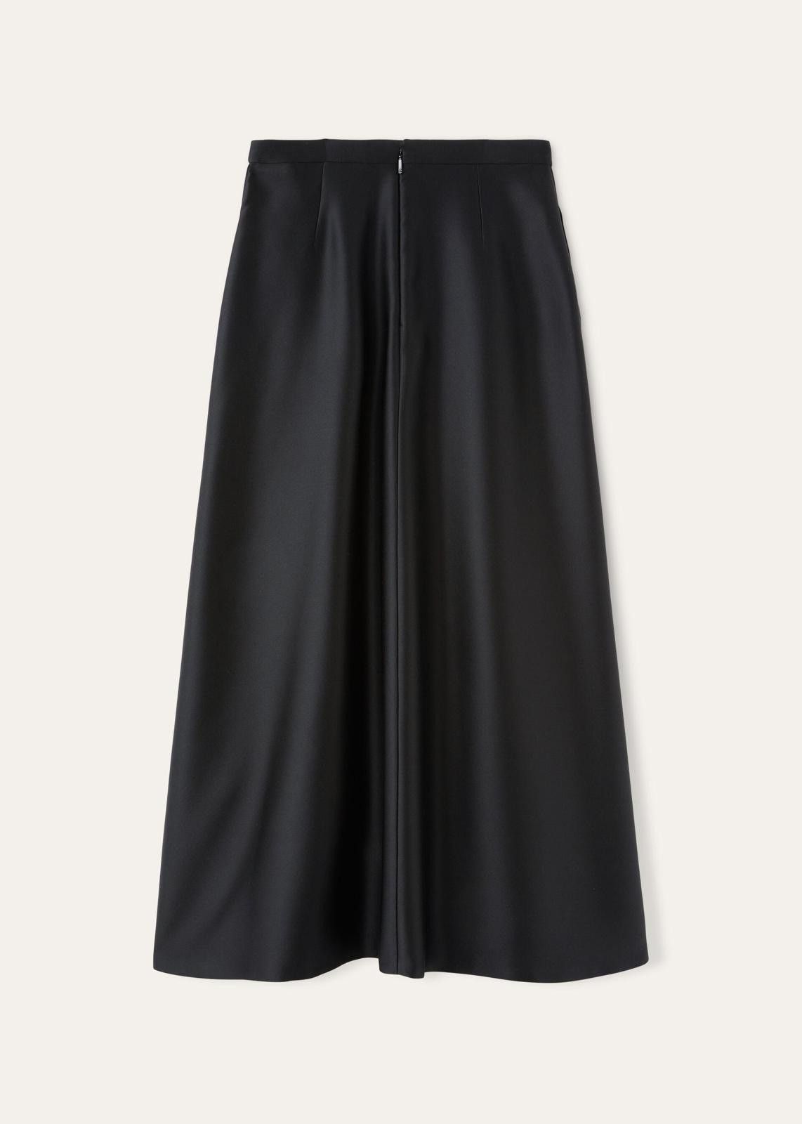 Loro Piana o1srvl11e0225 FAN8264 Satin Mireille Miel Skirt in Black Size 27" / US 4 / IT 40 - 2 Thumbnail