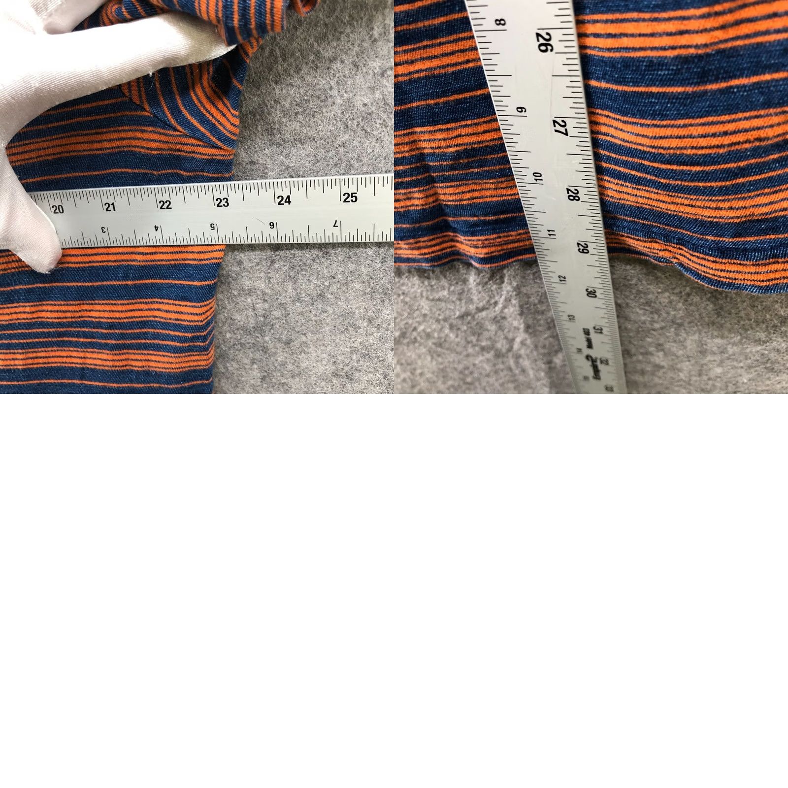 FatFace Fat Face T Shirt Mens XL Indigo Dye Short Sleeve Orange Blue Striped Cotton Crew Shirt Vintage? No Size US XL / EU 56 / 4 - 8 Thumbnail