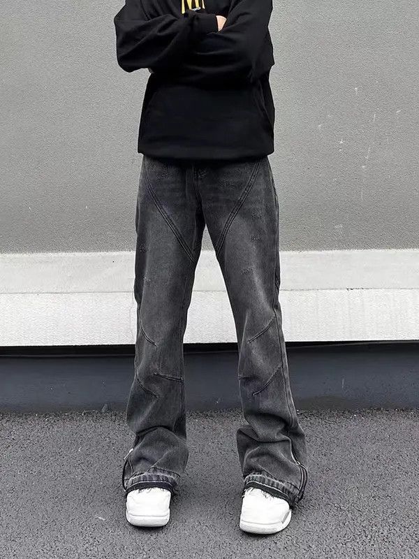 Japanese Brand Fukiishi x Man Washed vintage street hip hop leg zip jeans Size US 33 - 4 Thumbnail