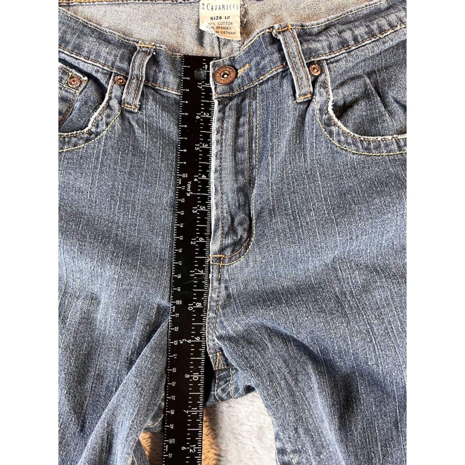 Denime VINTAGE Z Cavaricci Jeans Womens 12 Blue Denim Straight Boho Jeans 80s 90s Womens Size 24" / US 00 / IT 34 - 6 Thumbnail
