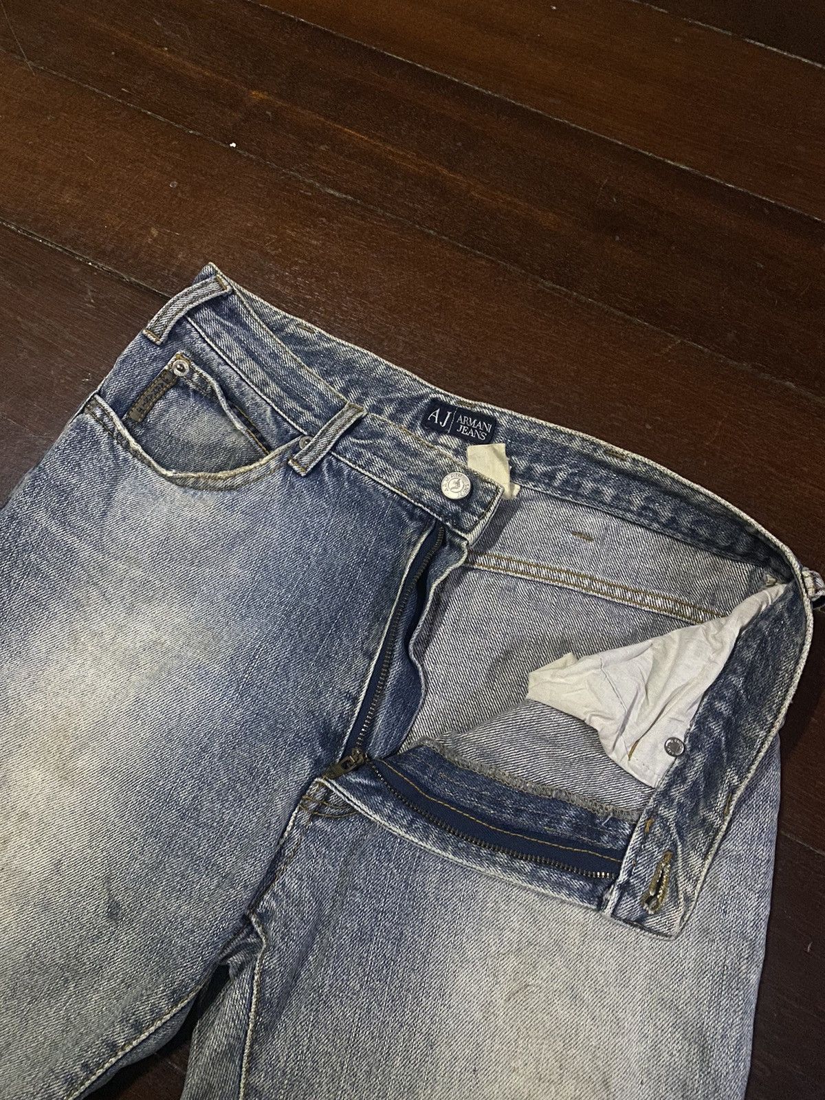 Armani × Giorgio Armani × Vintage Fire vintage ARMANI JEANS distressed mud wash flare Size US 32 / EU 48 - 10 Thumbnail