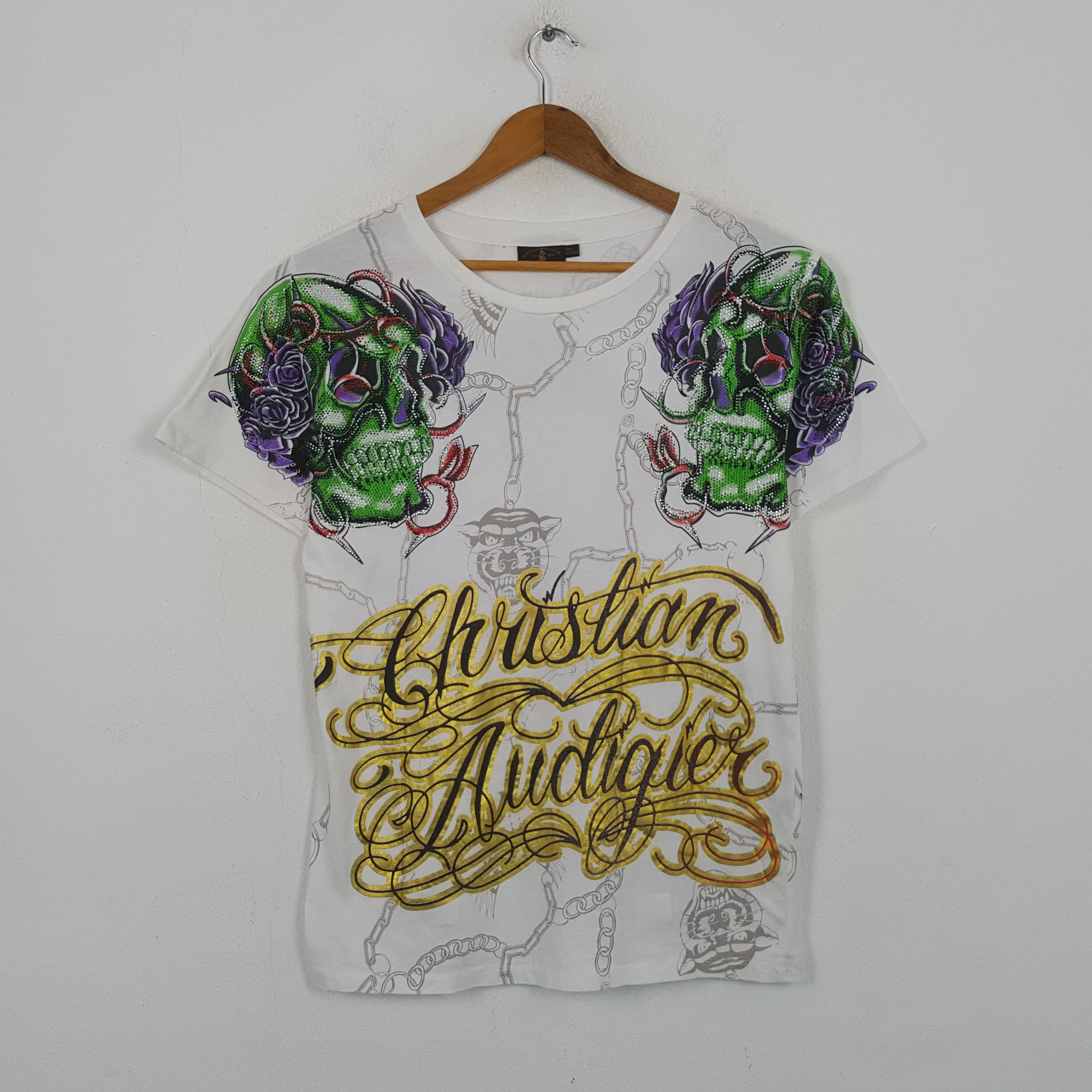 Christian Audigier Vintage Christian Audigier Designer Brand T-shirt RR9 Size L / US 10 / IT 46 - 3 Thumbnail