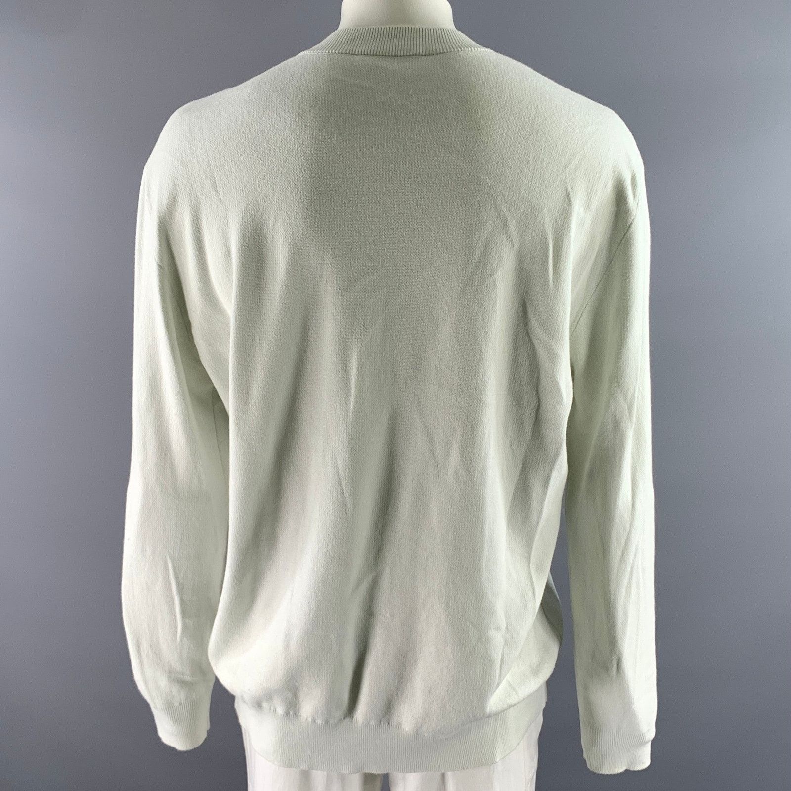 Maison Kitsune MAISON KITSUNE Size XL Off-White Fox Cotton Ribbed Pullover Size US XL / EU 56 / 4 - 4 Thumbnail