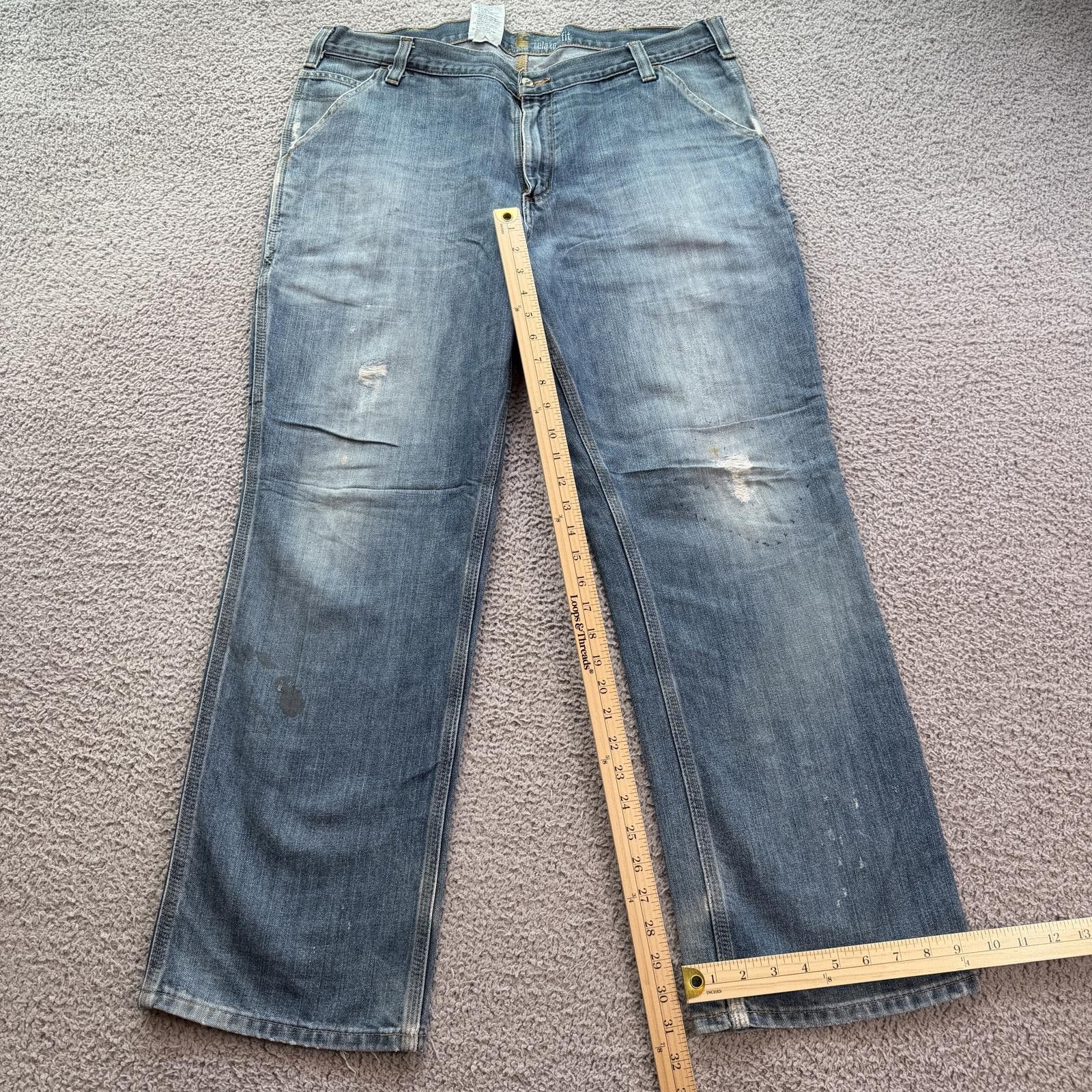 Carhartt Carhartt Relaxed Fit Carpenter Jeans 38x30 Distressed Faded Size US 38 / EU 54 - 4 Thumbnail