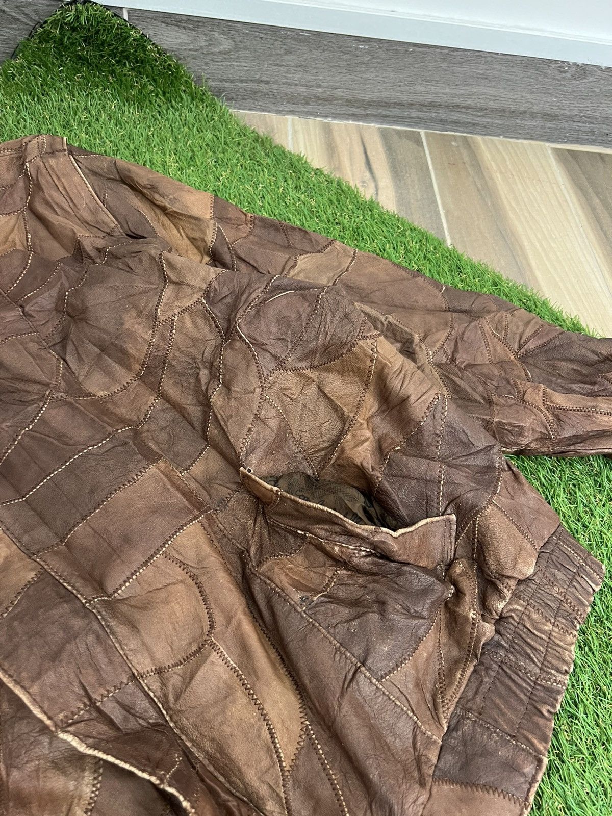 Vintage Y2K Faux Leather Patchwork Jacket like cdg yohji jpg 00s Size US L / EU 52-54 / 3 - 4 Thumbnail