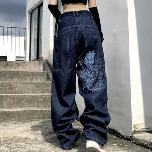 Japanese Brand × Jean American Retro Street Loose Straight-Leg Jeans Size 28" / US 6 / IT 42 - 1 Thumbnail