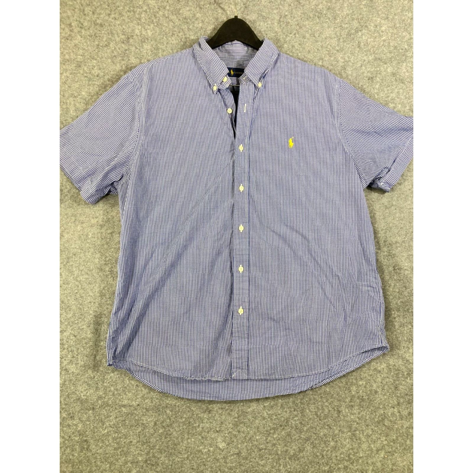 Ralph Lauren Ralph Lauren Button Down Shirt Mens XL Blue White Gingham Cotton Short Sleeve Size US XL / EU 56 / 4 - 2 Thumbnail