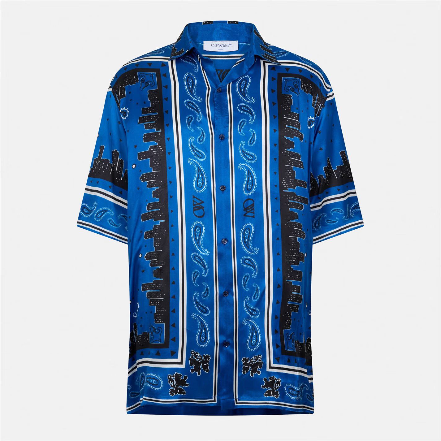 Off-White o1g2r1mq0326 Bandana Relaxed Fit Bowling Shirt in Multicolor Size US S / EU 44-46 / 1 - 1 Thumbnail
