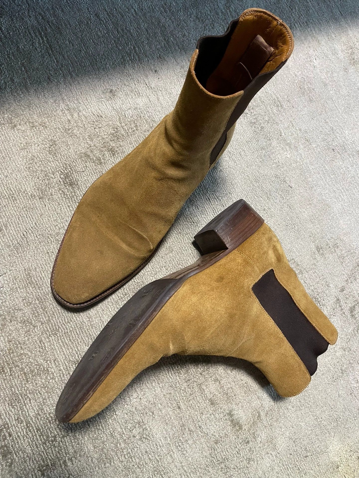 Saint Laurent Paris SLP Wyatt 40 Tan Suede Chelsea Boots 43 Size US 10 / EU 43 - 4 Thumbnail