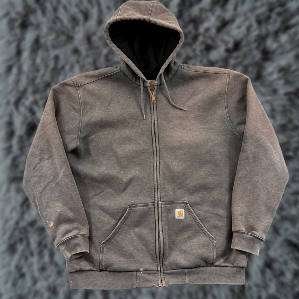 Carhartt Carhartt Sweatshirt Mens XL Tall Gray Rain Defender Thermal Hoodie Faded Outdoor Weather Resistant Zippered Full Zip Size US XL / EU 56 / 4 - 1 Thumbnail