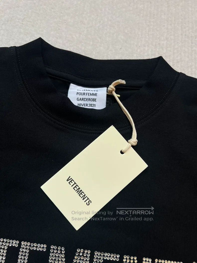 Vetements Vetements Black Rhinestone Letter Logo T-shirt Size US L / EU 52-54 / 3 - 4 Thumbnail