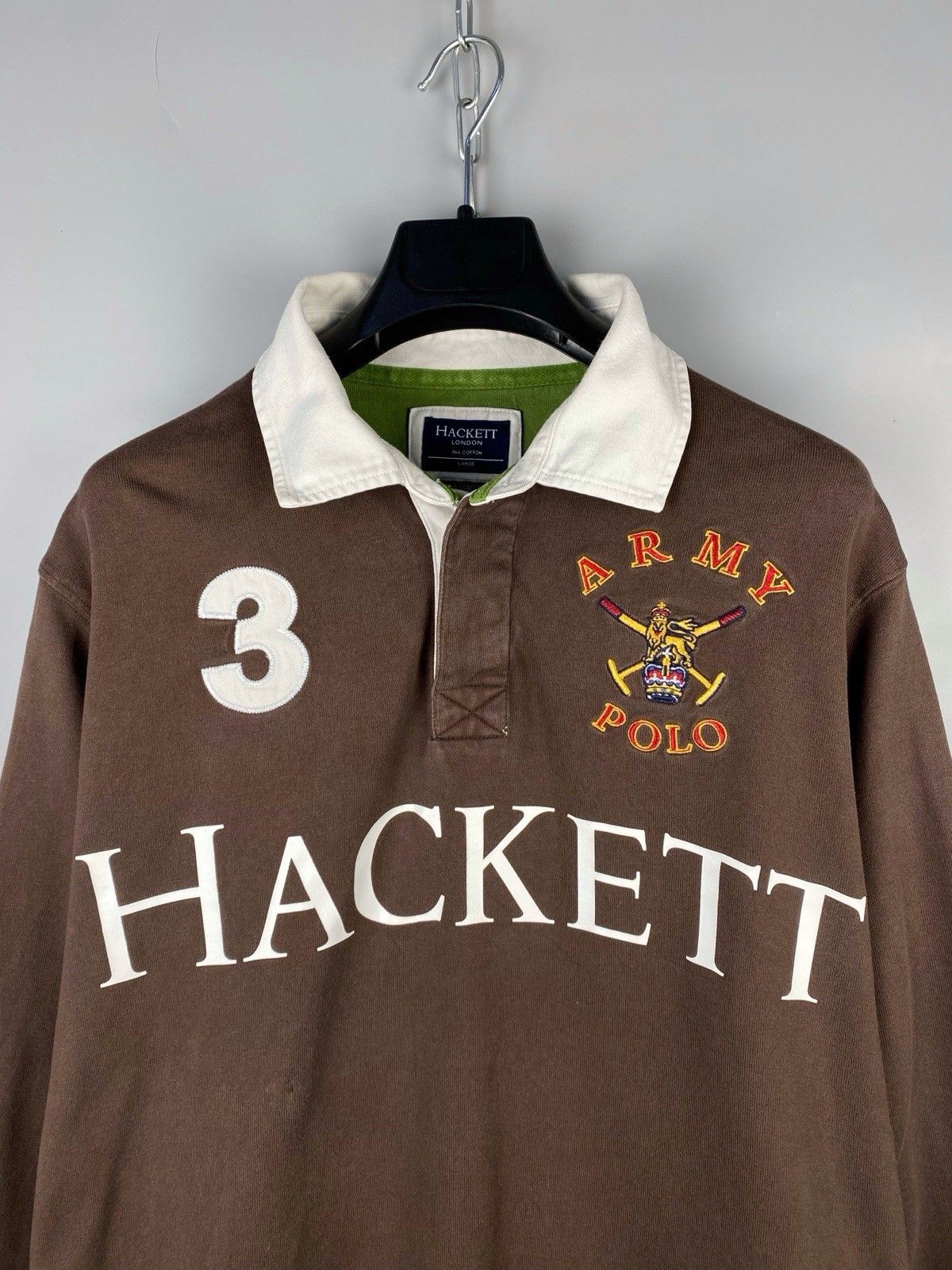 Hackett Hackett Army Polo Team #3 Long Sleeve Polo Shirt Size US L / EU 52-54 / 3 - 3 Thumbnail