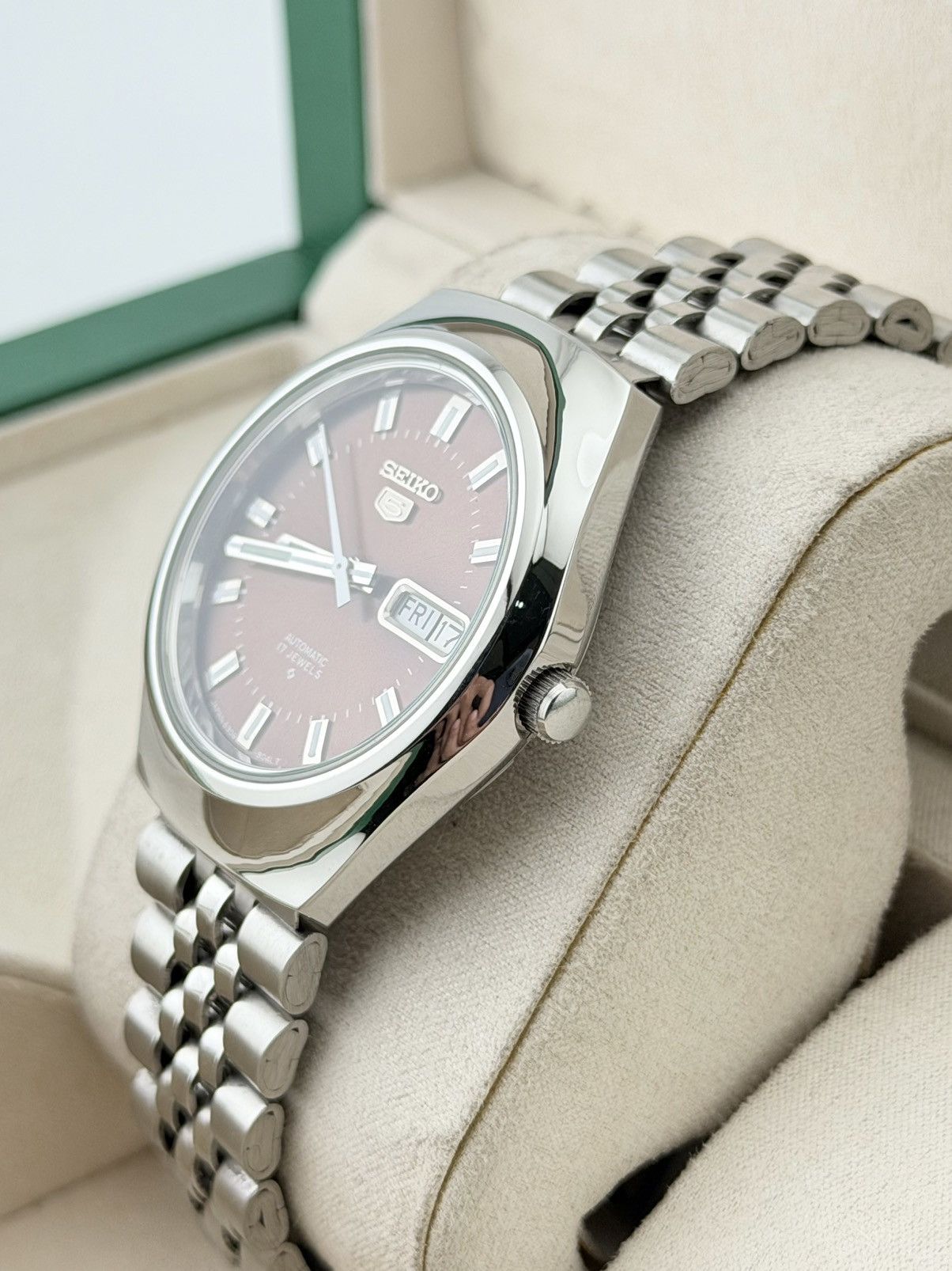 Seiko Seiko 5 Automatic Watch Mens Vintage Wristwatch Brown Dial Size 36 - 5 Thumbnail