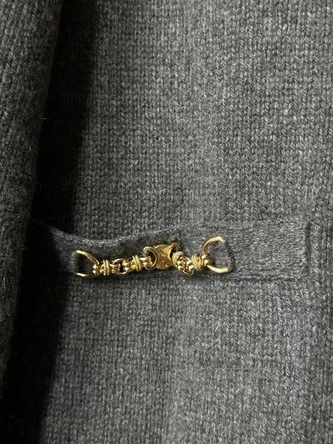 Celine CELINE Dark Grey Cashmere Horsebit Sweater| Size S / US 4 / IT 40 - 5 Thumbnail