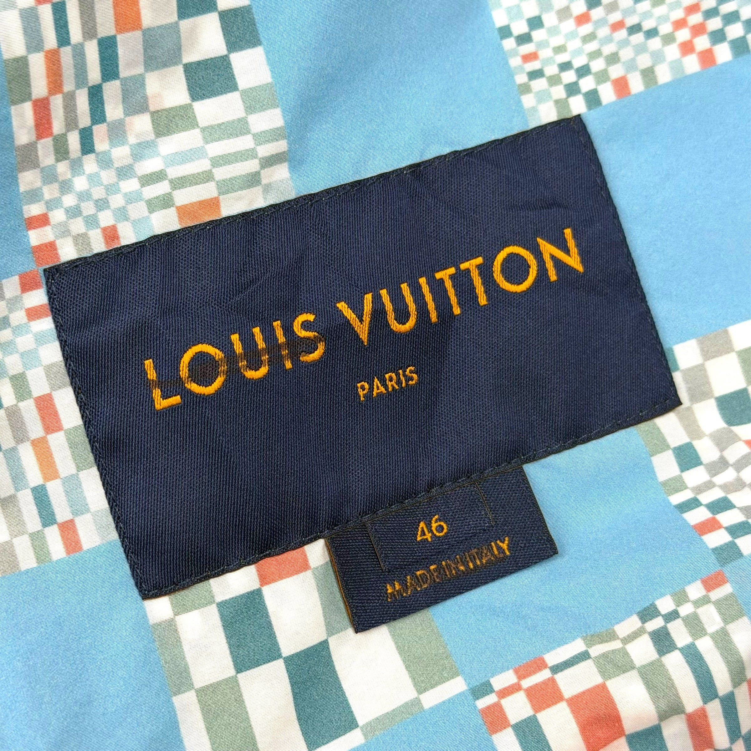 Louis Vuitton Louis Vuitton Distorted Damier Blue Nylon Windbreaker Jacket Size US S / EU 44-46 / 1 - 8 Thumbnail