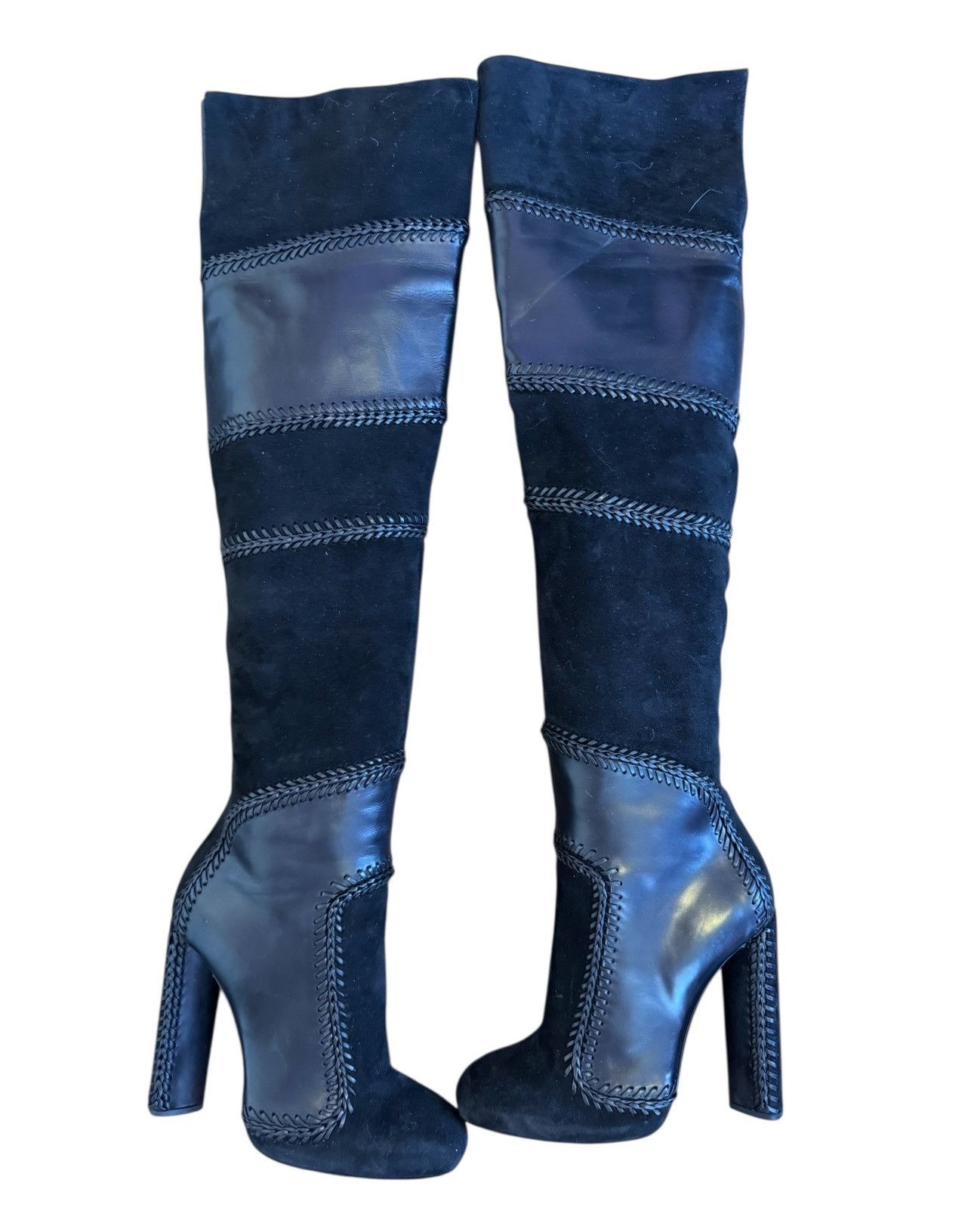 Tom Ford Tim Ford black suede leather over the knee boots Size US 8 / IT 38 - 4 Thumbnail