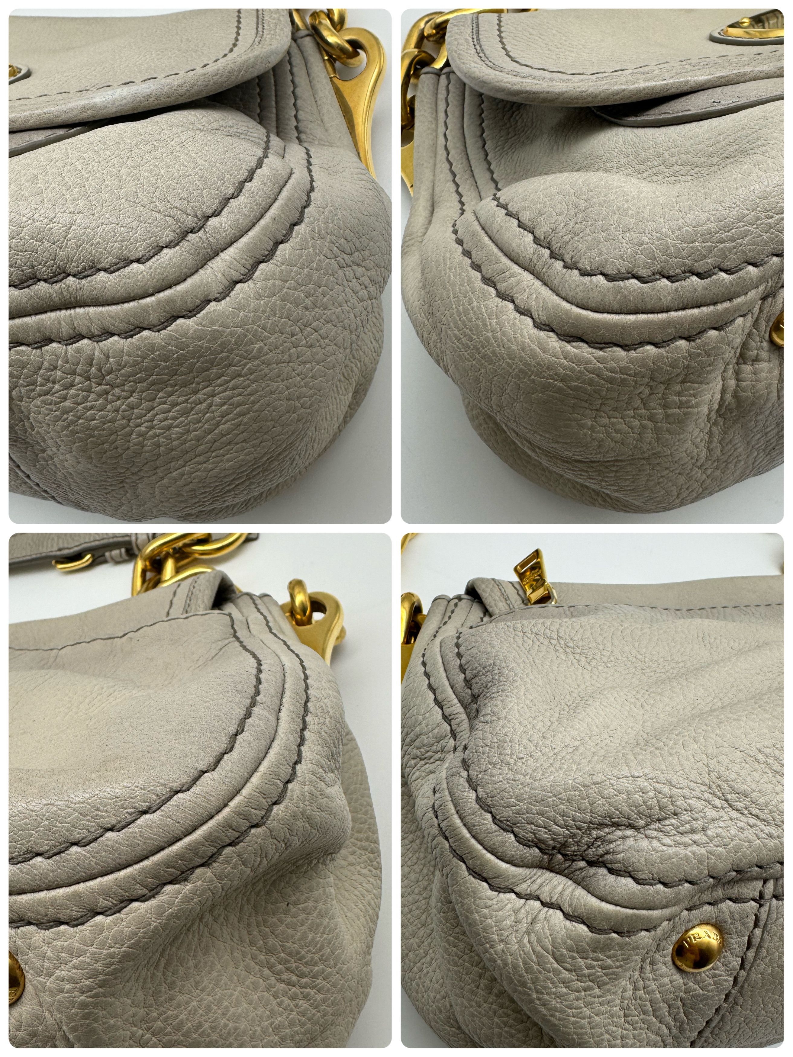 Prada Authentic Prada Cervo Ghiaccio Leather Shoulder Bag Size ONE SIZE - 6 Thumbnail