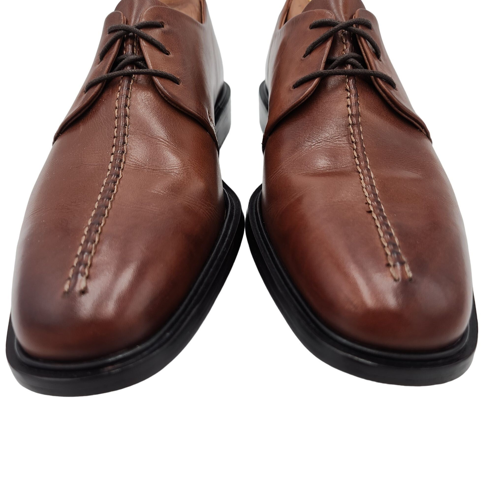 Cole Haan Cole Haan Beckett II Brown Leather Split-toe Derby Bluchers Size US 8.5 / EU 41-42 - 9 Thumbnail
