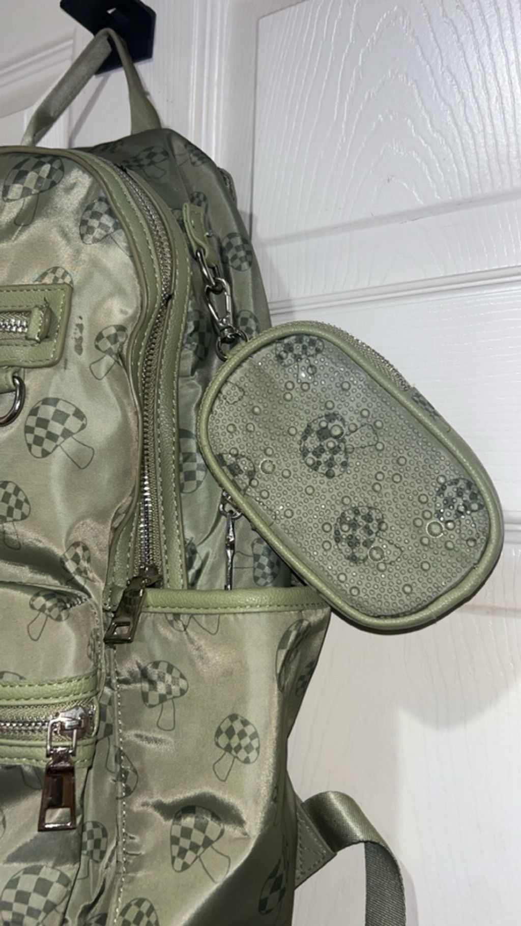 The Unbranded Brand Women's steve madden Green Mushroom Print Backpack One Size Size ONE SIZE - 3 Thumbnail