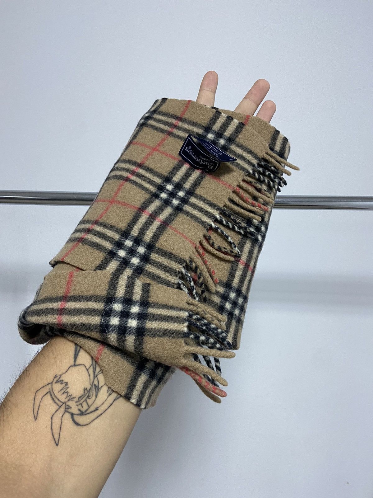 Burberry × Vintage Burberry scarf nova check wool cashmere vintage small logo Size ONE SIZE - 5 Thumbnail