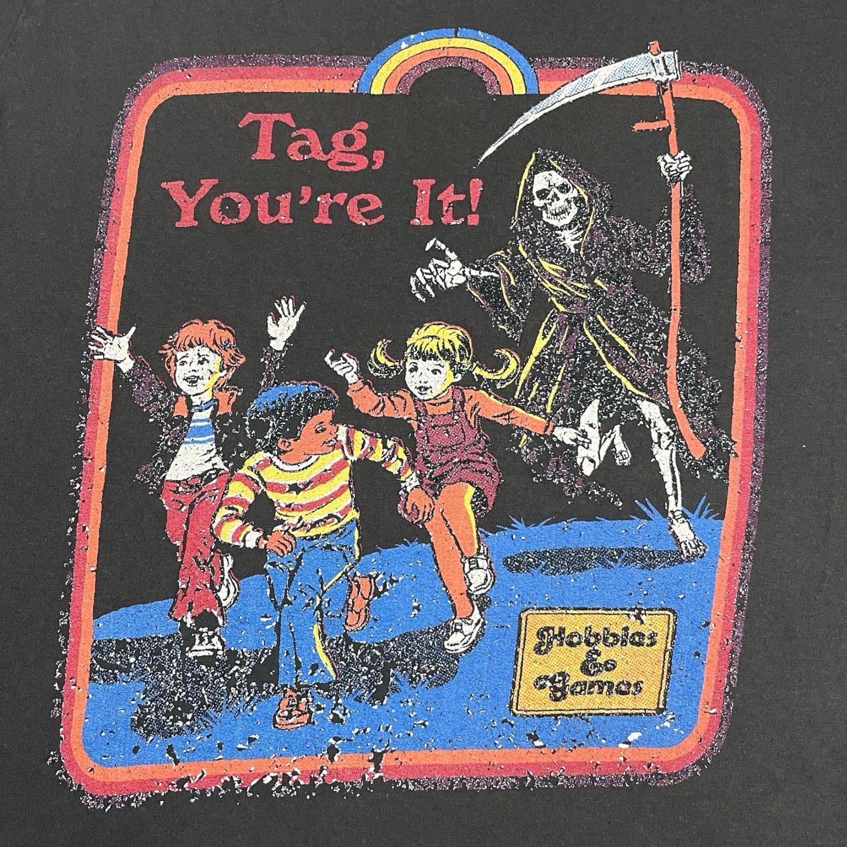RHODE VINTAGE Steven Rhodes T Shirt Adult Small Gray Hobbies & Games Tag Your It Grim Reaper S Mens Small Black 90s Size US S / EU 44-46 / 1 - 3 Thumbnail