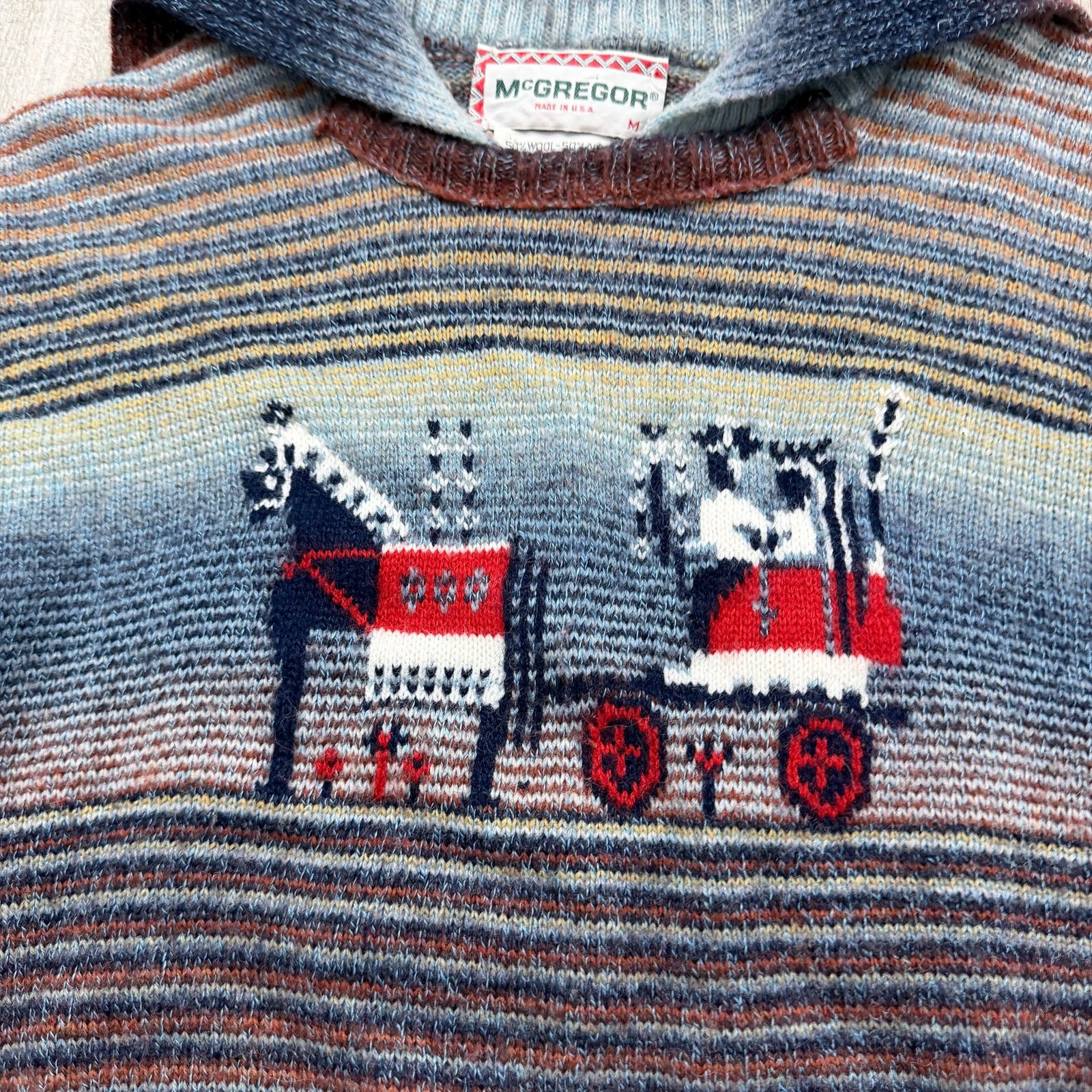 Vintage Vintage Mcgregor Horse & Buggy Sweater Size Medium 50s Size US M / EU 48-50 / 2 - 3 Thumbnail