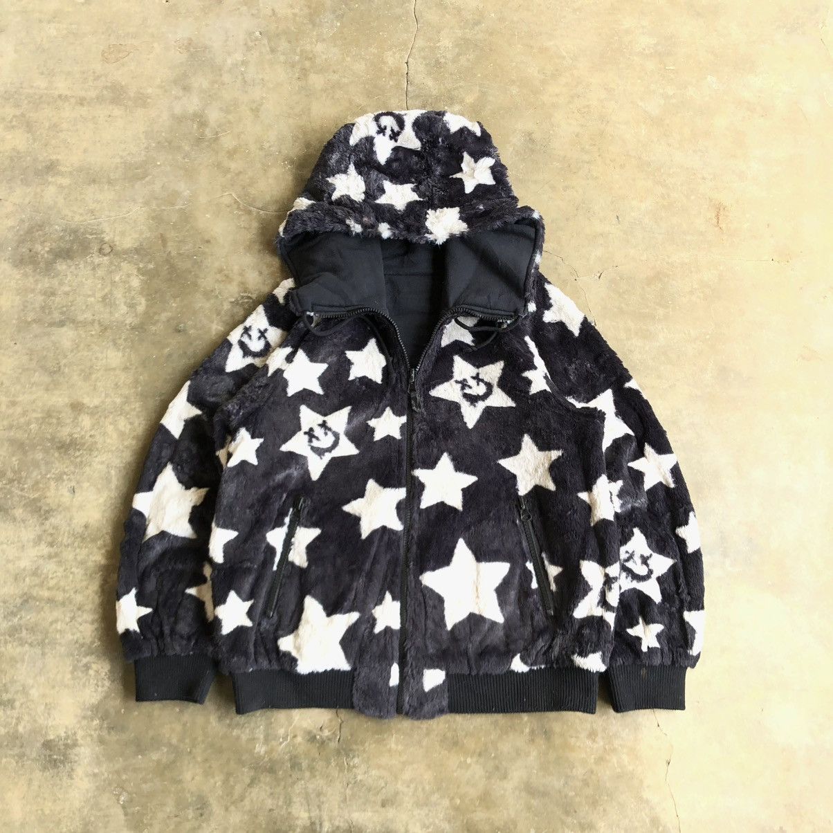 Hysteric Glamour 2000s World Love Smile & Stars Flecee Reversible Zip Lgb Size US M / EU 48-50 / 2 - 9 Thumbnail