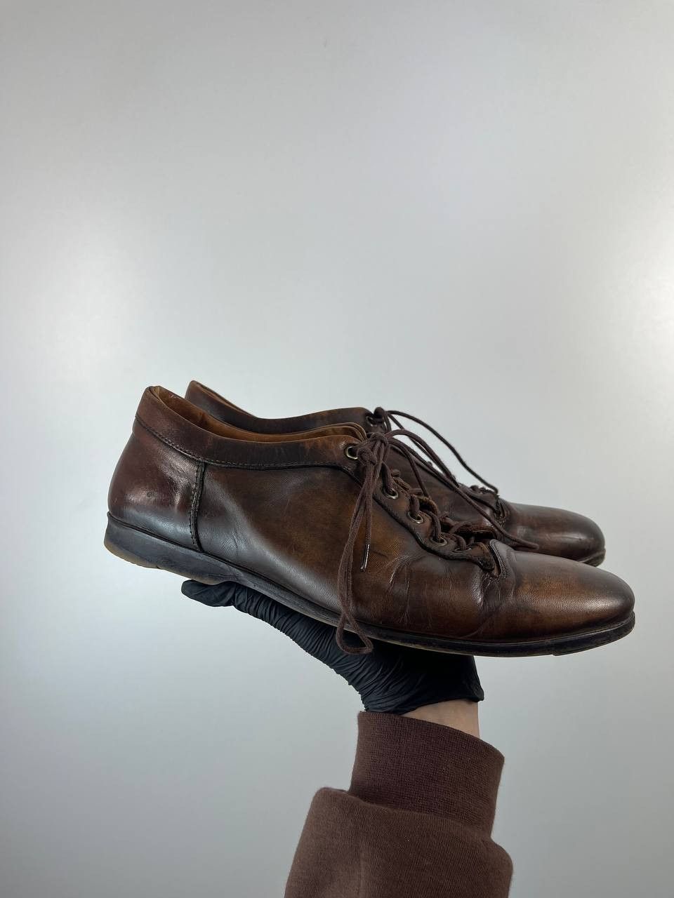 Doucal's Doucal's Leather Oxford Shoes Brown Handmade Size 40 Size US 7 / EU 40 - 2 Thumbnail