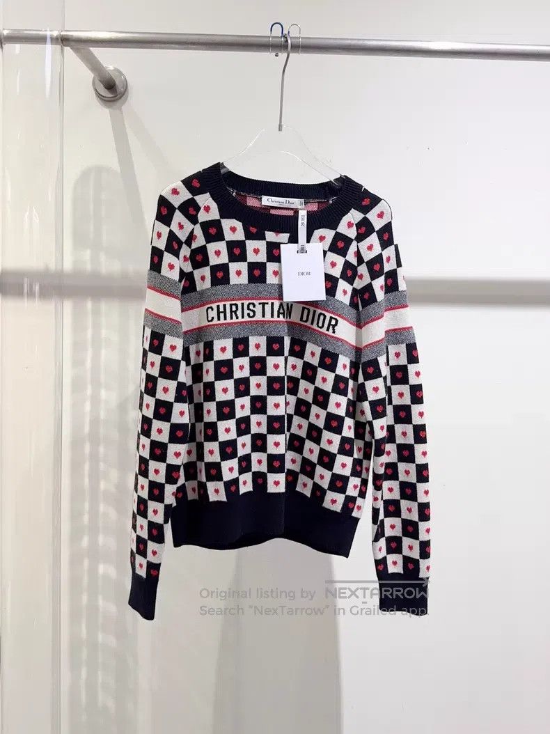 Dior Dior Love checkerboard cashmere sweater Size XXS / US 00 / IT 34 - 1 Thumbnail