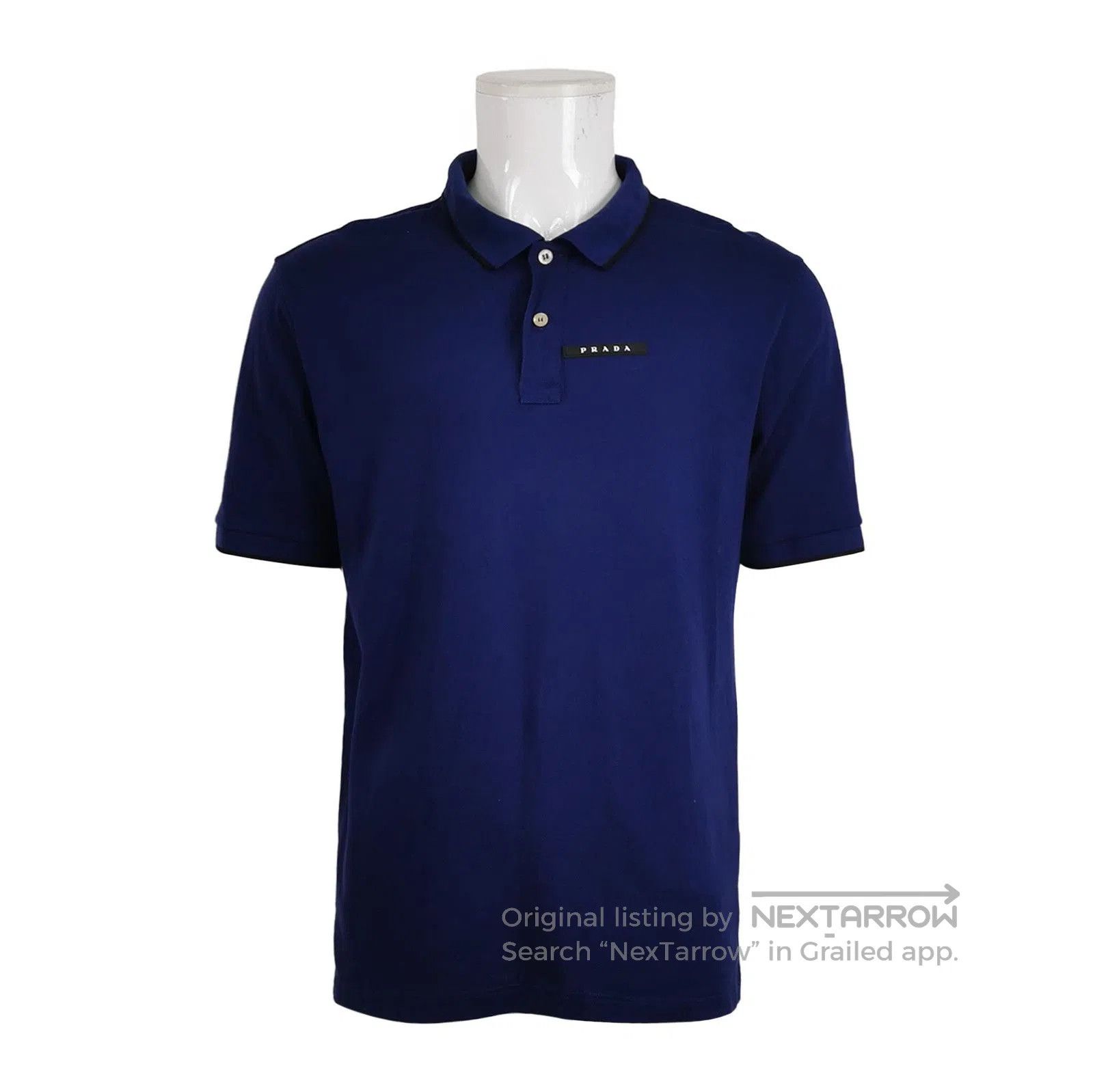 Prada Prada Logo Polo Shirt for Stylish Comfort 0089. Size XXL / US 16-18 / IT 52-54 - 1 Thumbnail