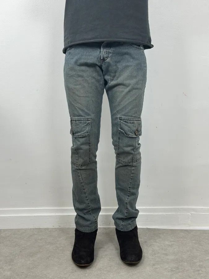 Dolce & Gabbana SS2006 Dolce & Gabbana Double Layer Yellow Tartan Blue Denim Cargo Jeans Size US 30 / EU 46 - 2 Thumbnail