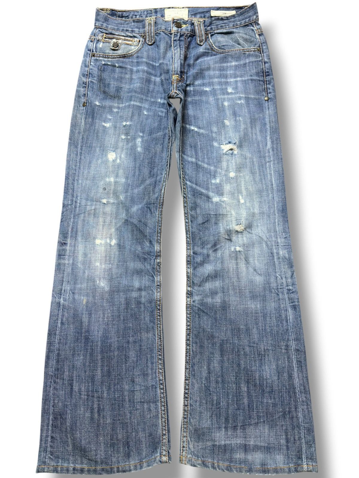 Taverniti Vintage Taverniti Flare Faded Grunge Distressed Denim Size US 32 / EU 48 - 1 Thumbnail