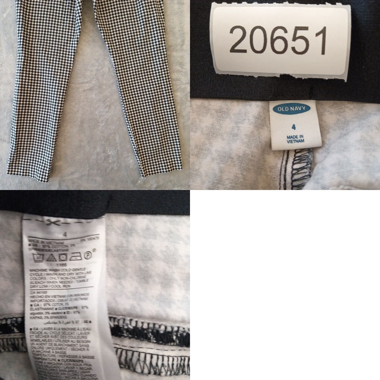 Old Navy Old Navy Pants Womens Size 4 Ankle Black Houndstooth Straight Stretch Elastic Zip 27x24.5 Men? Womens Size 27" / US 4 / IT 40 - 8 Thumbnail