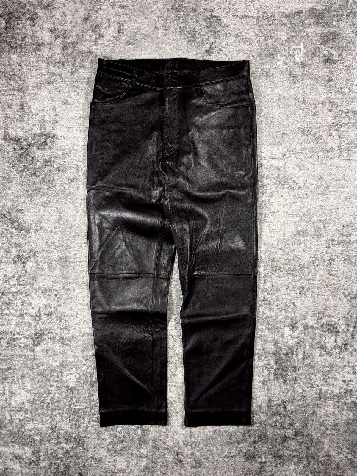 Jean Paul Gaultier 1990s Jean Paul Gaultier Paneled Black Lamb Leather Pants Size US 30 / EU 46 - 1 Thumbnail